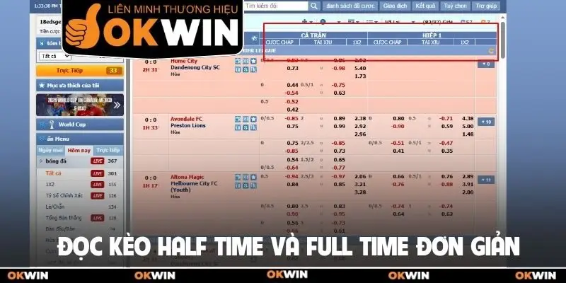 Kèo Half Time Và Full Time Là Gì? Cách Đọc Kèo Chuẩn Xác 2 Đọc kèo half time và full time đơn giản