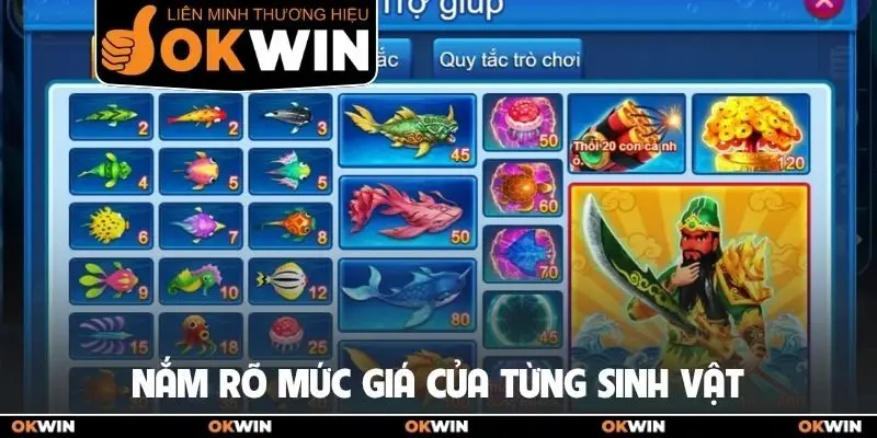 7 Mẹo Chơi Bắn Cá Đỉnh Của Chóp Thu Về Thưởng Cực Lớn 2 Nắm rõ mức giá của từng sinh vật